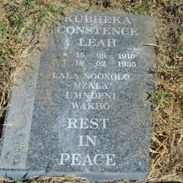 KUBHEKA Constance Leah 1910-1935