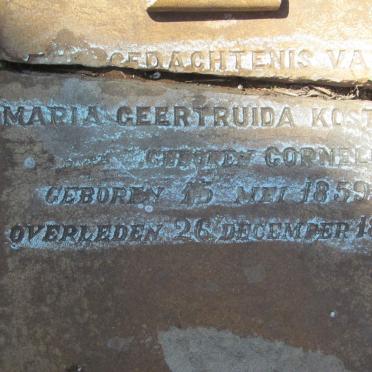 KOSTER Maria Geertruida nee CORNELIUS 1859-1896