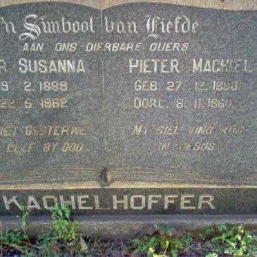KACHELHOFFER Pieter Machiel 1883-1960 &amp; Hester Susanna 1889-1962