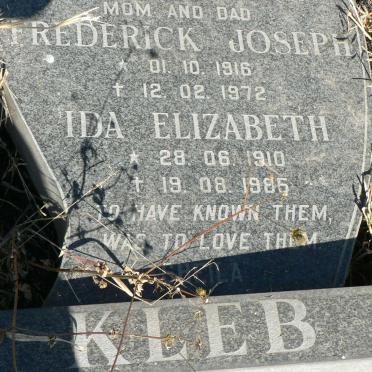 KLEB Frederick Joseph 1916-172 &amp; Ida Elizabeth 1910-1985