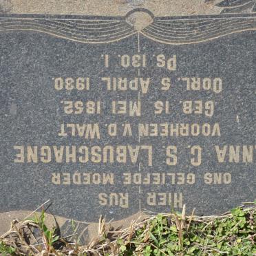 LABUSCHAGNE Anna C.S. formerly V.D. WALT 1852-1930