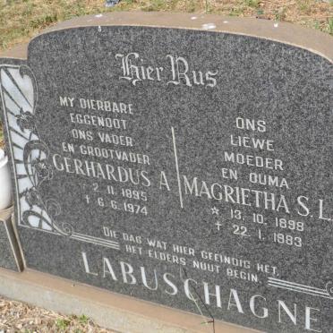 LABUSCHAGNE Gerhardus A. 1895-1974 &amp; Magrietha S.L. 1898-1983