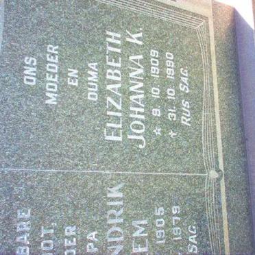 LOUW Jan Hendrik Willem 1905-1979 &amp; Elizabeth Johanna K. 1909-1990
