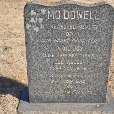 McDOWELL Carol Joy 1945-1945