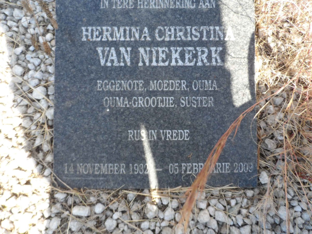 NIEKERK Hermina Christina, van 1932-2003