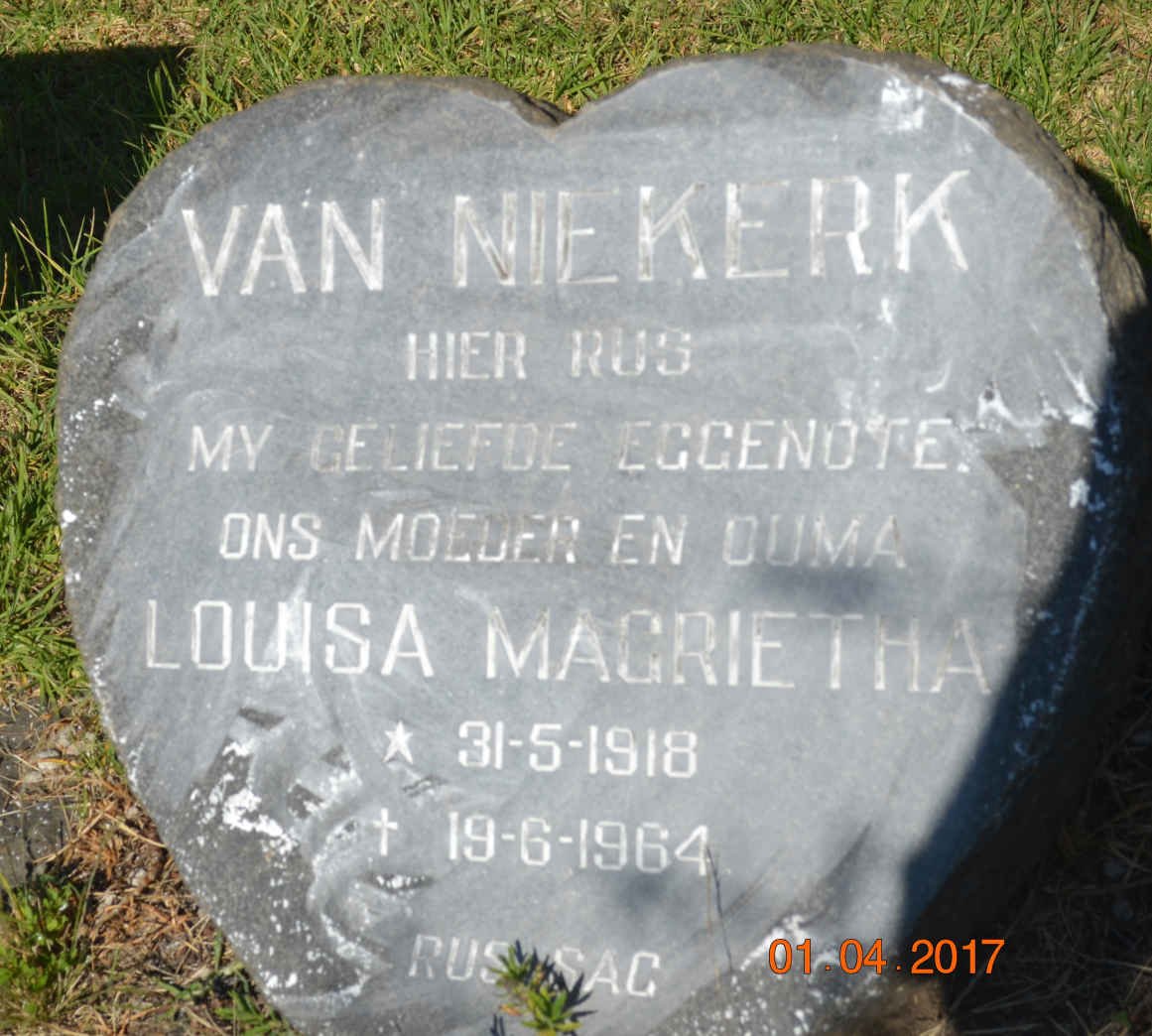 NIEKERK Louisa Magrietha, van 1918-1964