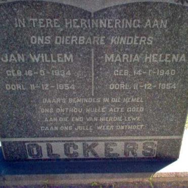 OLCKERS Jan Willem 1934-1954 :: OLCKERS  Maria Helena 1940-1954