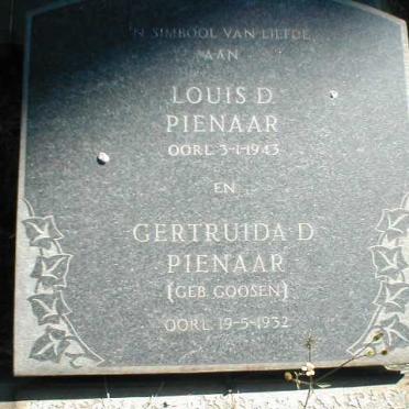 PIENAAR Louis D. -1943 &amp; Gertruida D. GOOSEN -1932