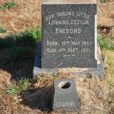PARSONS Loraine Cecilia 1951-1951