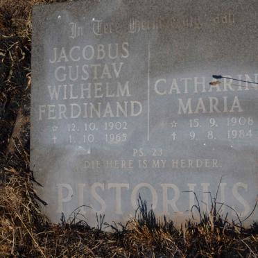 PISTORIUS Jacobus Gustav Wilhelm Ferdinand 1902-1965 &amp; Catharina Maria 1908-1984