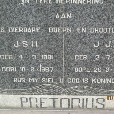 PRETORIUS J.J. 1886-1970 &amp; J.S.H. 1881-1967