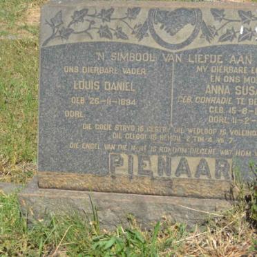 PIENAAR Louis Daniel 1894- &amp; Anna Susanna CONRADIE 1890-1955
