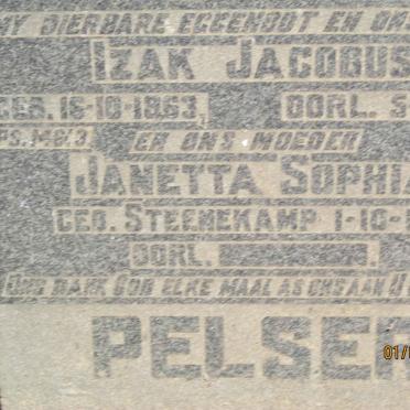 PELSER Izak Jacobus 1863-1942 &amp; Janetta Sophia STEENEKAMP 1866-