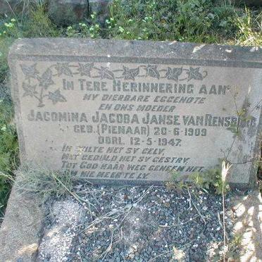 RENSBURG Jacomina Jacoba, Janse van nee PIENAAR 1909-1947