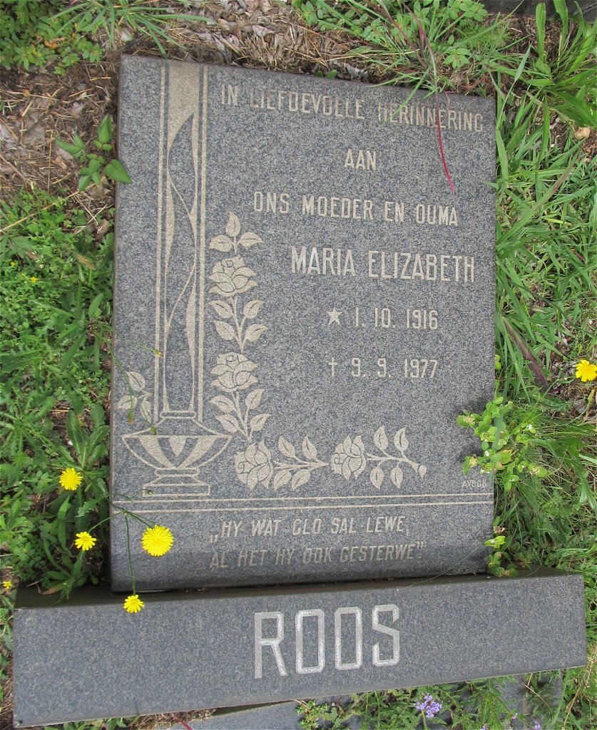 ROOS Maria Elizabeth 1916-1977