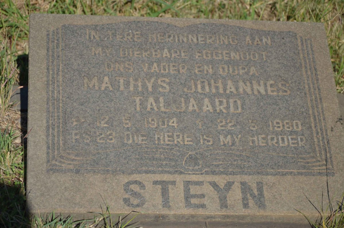 STEYN Mathys Johannes Taljaard 1904-1980