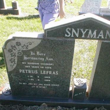 SNYMAN Petrus Lefras 1922-1986