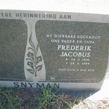 SNYMAN Frederik Jacobus 1919-1984