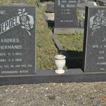 SWANEPOEL Andries Hermanus 1923-1988 &amp; J.S.M. J. VAN RENSBURG 1924-1981