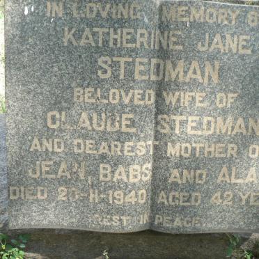 STEDMAN Katherine Jane -1940