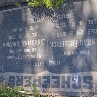 SCHEEPERS Coenrad Frederick 1906-1972 &amp; Christina Johanna 1909-1961