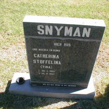 SNYMAN Catherina Stoffelina 1921-1987