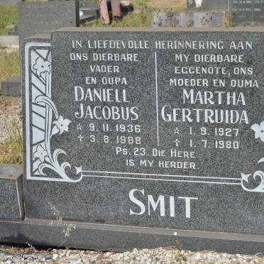 SMIT Daniell Jacobus 1936-1988 &amp; Martha Gertruida 1927-1980