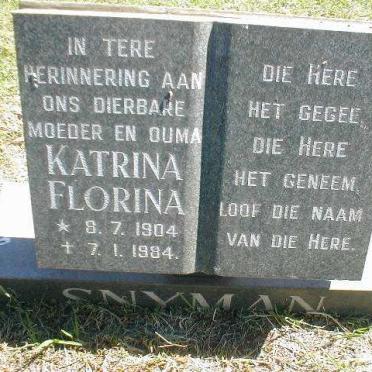 SNYMAN Katrina Florina 1904-1984