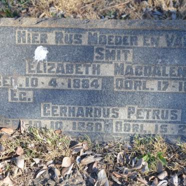 SMIT Gerhardus Petrus 1880-1943 &amp; Elizabeth Magdalena 1884-1936