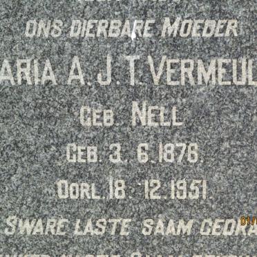 VERMEULEN Maria A.J.T. nee NELL 1876-1951