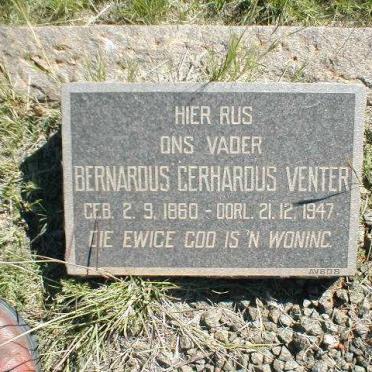 VENTER Bernardus Gerhardus 1860-1947