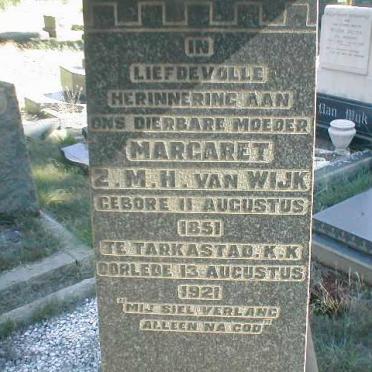 WIJK Margaret Z.M.H., van 1851-1921