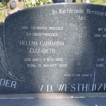 WESTHUIZEN Daniel Rudolf, v.d. 1887-1960 &amp; Helena Catharina Elizabeth BRITZ 1903-1992