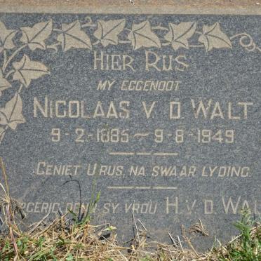 WALT Nicolaas, v.d. 1885-1949