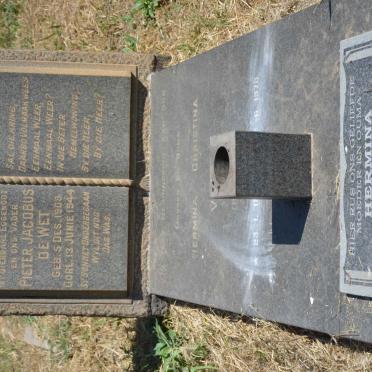 WET Pieter Jacobus, de 1908-1944 :: VORSTER Hermina Christina nee DE WET 1934-2014