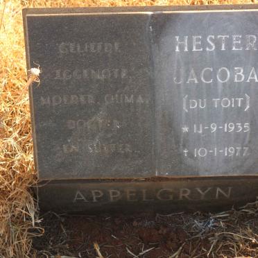 APPELGRYN Hester Jacoba nee DU TOIT 1935-1977