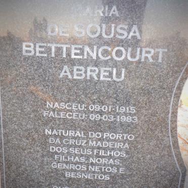 ABREU Maria De Sousa Bettencourt 1915-1983