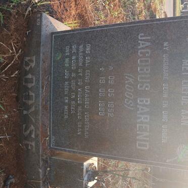 BOOYSE Jacobus Barend 1952-1988