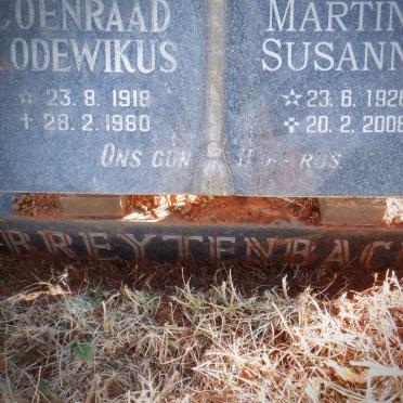 BREYTENBACH Coenraad Lodewikus 1918-1980 &amp; Martina Susanna 1926-2008