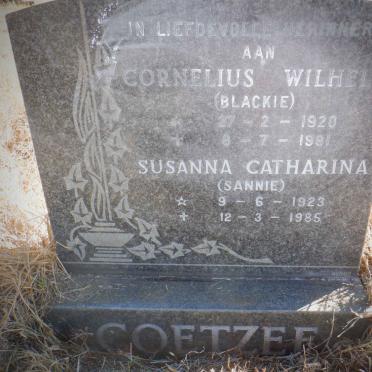 COETZEE Cornelius Wilhelm 1920-1981 &amp; Susanna Catharina 1923-1985