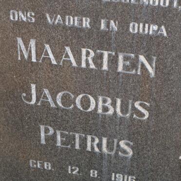 COETZEE Maarten Jacobus Petrus 1916-1978 &amp; Susarah Johanna Bruwer 1920-2000