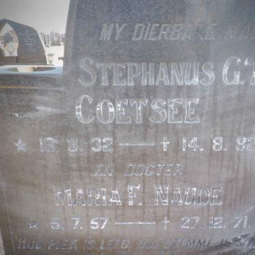 COETZEE Stephanus G. 1932-1982 :: NAUDE Maria F. 1957-1971