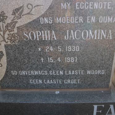 EASTES Berand Jacobus 1925-2002 &amp; Sophia Jacomina 1930-1987