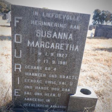 FOURIE Susanna Margaretha 1927-1981