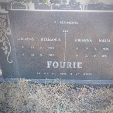 FOURIE Lourens Hermanus 1909-1982 &amp; Johanna Maria 1906-1991