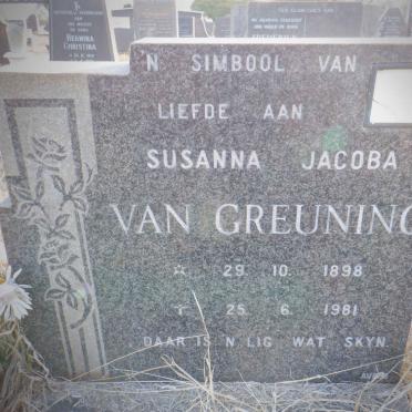 GREUNING Susanna Jacoba, van 1898-1981