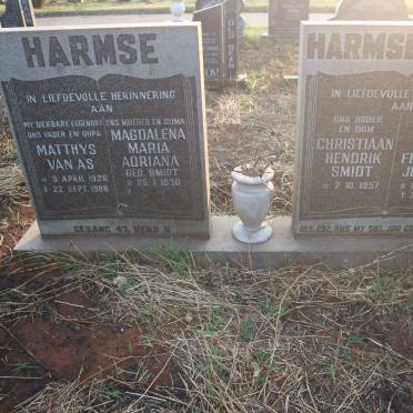 HARMSE Matthys van As 1926-1988 &amp; Magdalena Maria Adriana SMIDT 1930-