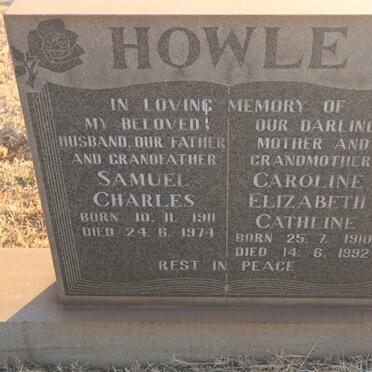 HOWLE Samuel Charles 1911-1974 &amp; Caroline Elizabeth Cathline 1910-1992