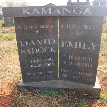 KAMANGA David Sadock 1922-2004 &amp; Emily 1931-2014