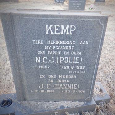 KEMP N.C.J. 1897-1969 &amp; J.E. 1899-1976